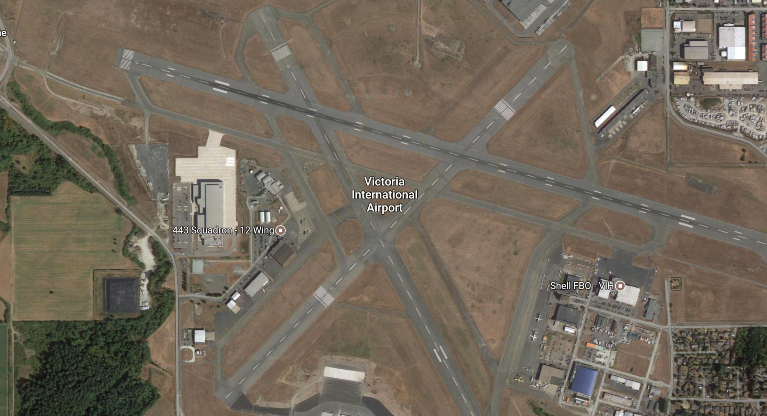 Aerial view of Victoria International Airport